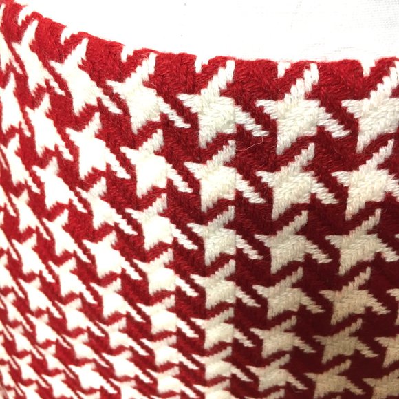 Talbots Red & White Wool Houndstooth Pencil Skirt Vtg Size 6 - Picture 6 of 11